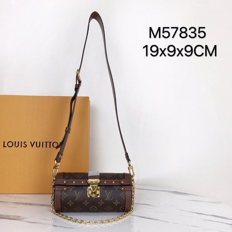 LV Handbags Clutches M57835 Old Flower Brown